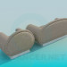 modèle 3D Sofa avec chaise - preview