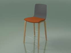 Bar chair 3995 (4 wooden legs, with a pillow on the seat, polypropylene, oak)