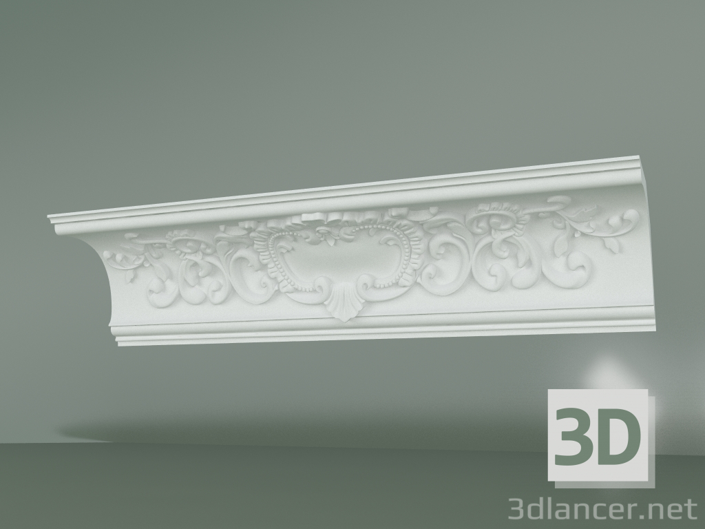 modello 3D Cornicione in gesso con ornamento КW011 - anteprima