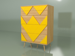 Chest of drawers Big Woo (mustard yellow, light veneer)