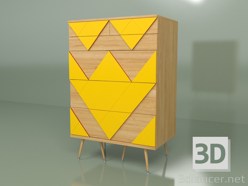 3d model Cajonera Big Woo (amarillo mostaza, chapa clara) - vista previa