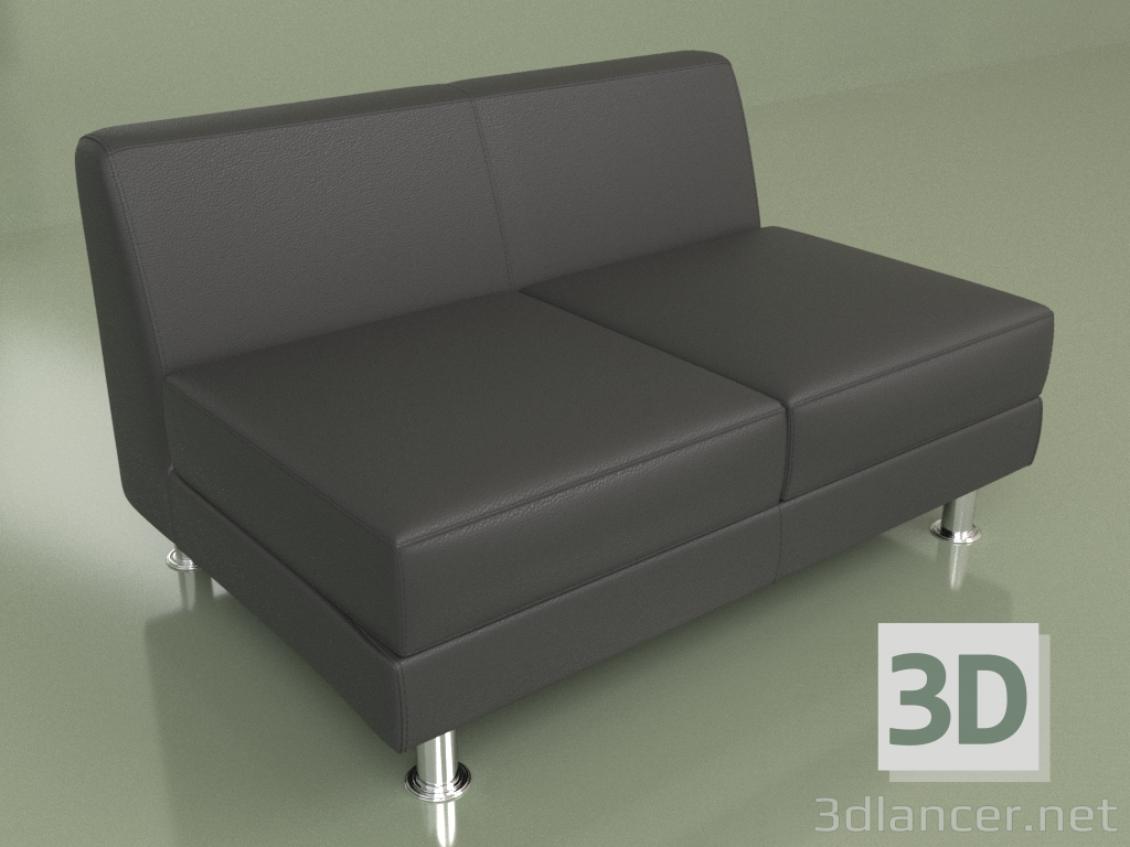 3d model Sección Evolution 2 plazas (cuero negro) - vista previa