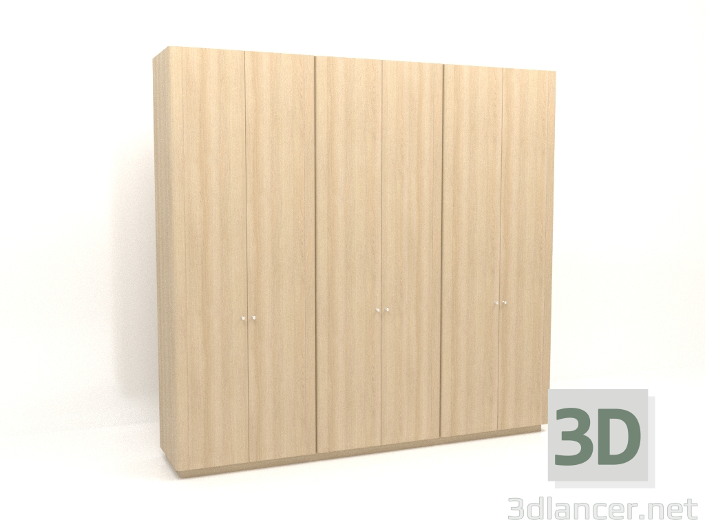 3d модель Шкаф MW 04 wood (3000х600х2850, wood white) – превью