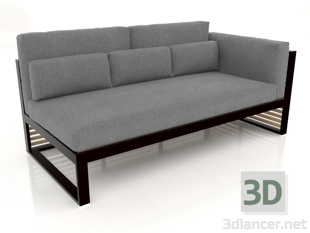 Modelo 3d Sofá modular, secção 1 direita, encosto alto (Preto) - preview