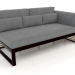 3D Modell Modulares Sofa, Abschnitt 1 rechts, hohe Rückenlehne (Schwarz) - Vorschau