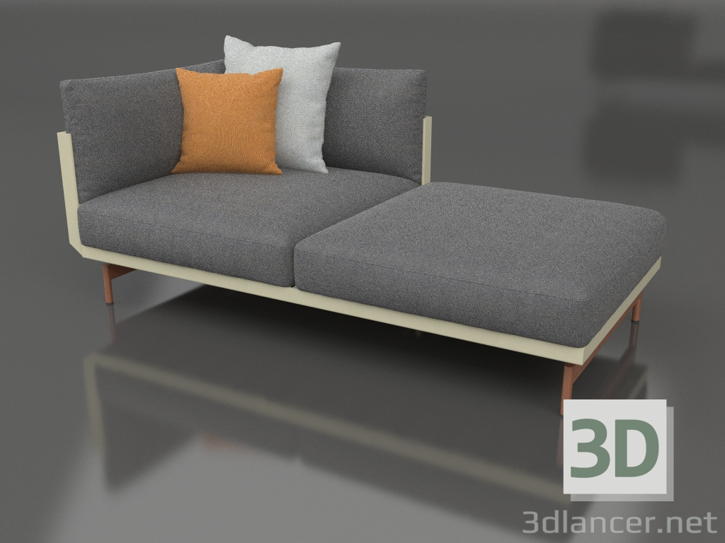 3d model Sofa module, section 2 right (Gold) - preview