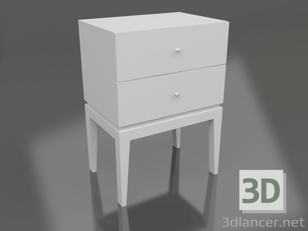 3d model One Static bedside table with two drawers (option 10) - preview