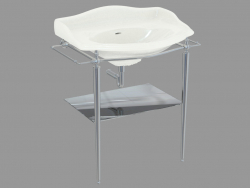 Console washbasin with Boston towel holder