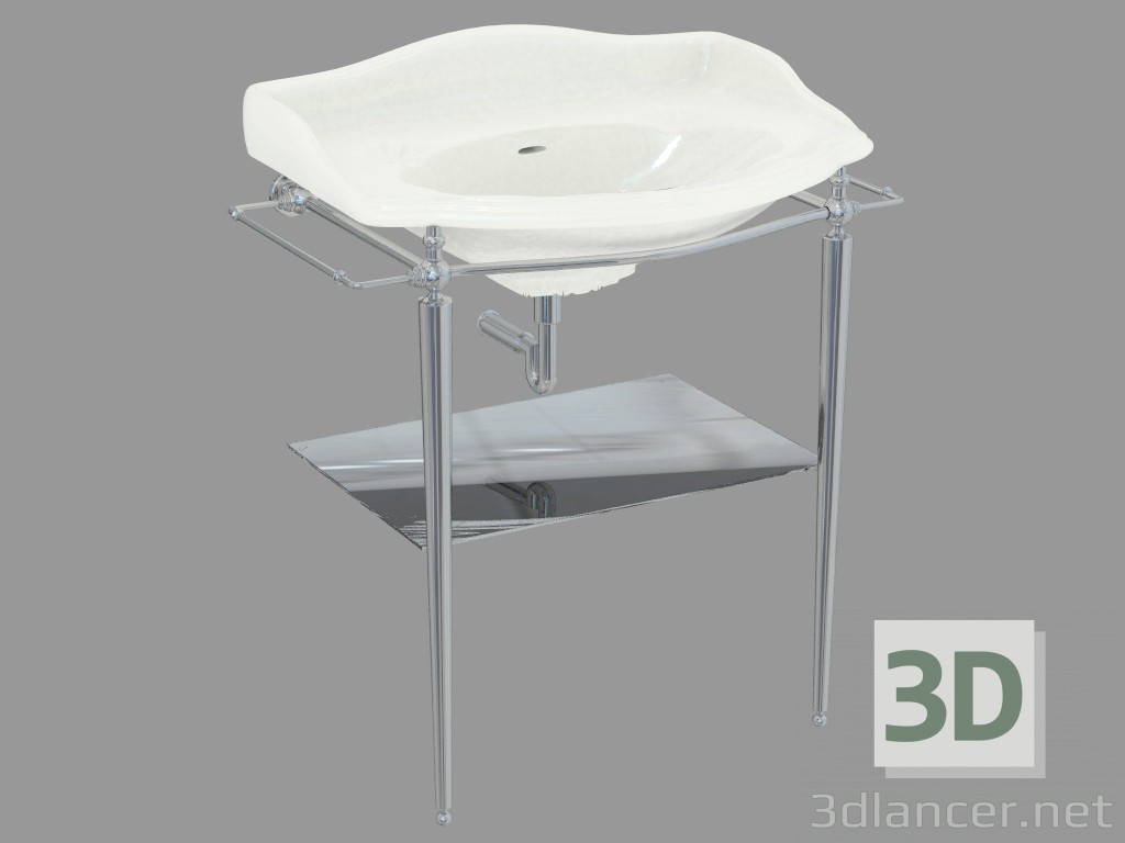 3d model lavabo de consola con toallero Boston - vista previa