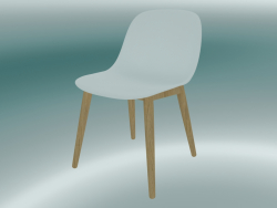 Silla de fibra con base de madera (blanco, roble)