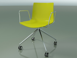 Silla 0369 (4 ruedas, con reposabrazos, LU1, polipropileno PO00118)