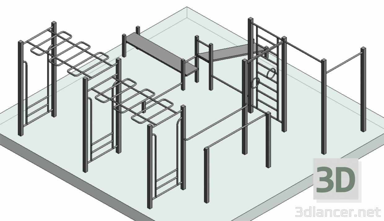 modello 3D Complesso sportivo_6 - anteprima