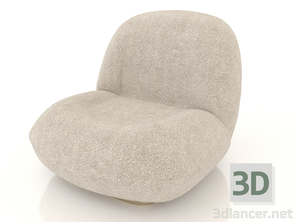 modèle 3D Fauteuil Cloud (ivoire-doré) - preview