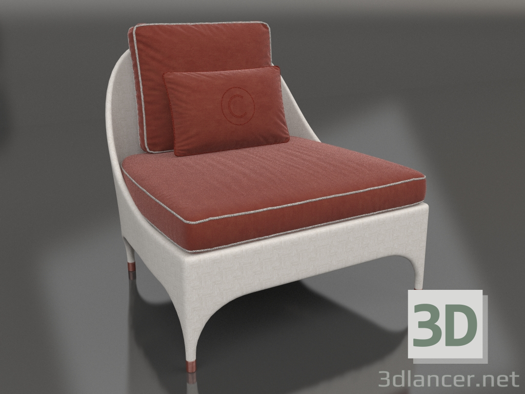 modello 3D Poltroncina senza braccioli (OD1036) - anteprima