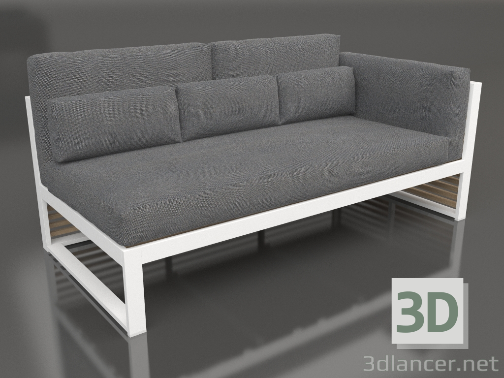 3d model Modular sofa, section 1 right, high back (White) - preview