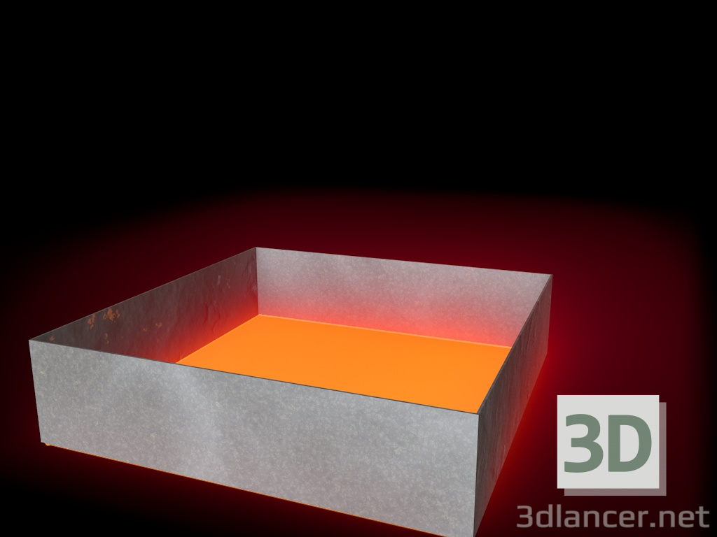 3D Modell Box mit Feuer - Vorschau