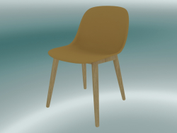 Silla de fibra con base de madera (ocre, roble)