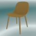 3d model Silla de fibra con base de madera (ocre, roble) - vista previa