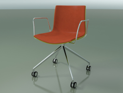 Silla 0372 (4 ruedas, con reposabrazos, LU1, con tapizado delantero, polipropileno PO00118)