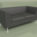 3D Modell Sofa Evolution 2-Sitzer (Schwarzes Leder) - Vorschau