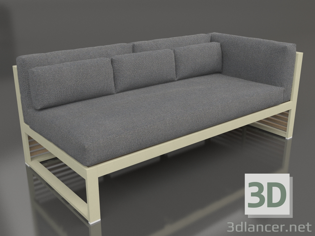 Modelo 3d Sofá modular, seção 1 direita (Ouro) - preview