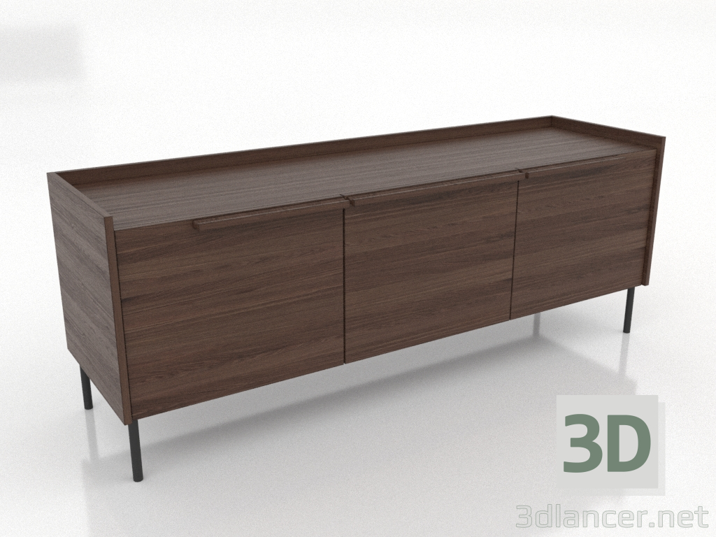 modèle 3D Meuble TV 2 1500 mm (noyer foncé) - preview modèle 3D Meuble TV 2 1500 mm (noyer foncé) - preview