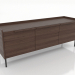 modèle 3D Meuble TV 2 1500 mm (noyer foncé) - preview