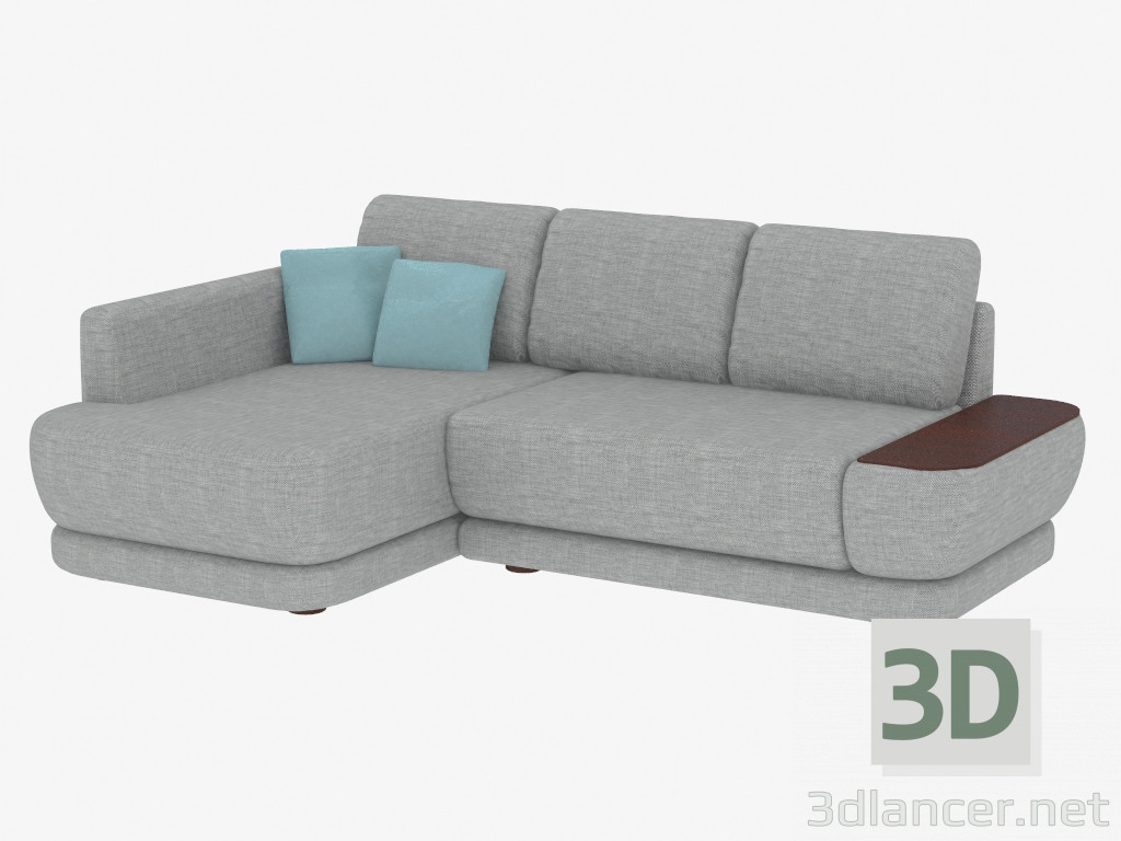 3d model Sofá esquinero para tres personas con cama - vista previa