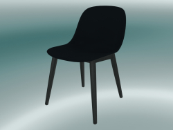 Fiber Chair with wood base (Black)