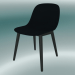 3d model Fiber Chair with wood base (Black) - preview