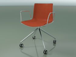 Silla 0372 (4 ruedas, con reposabrazos, LU1, con tapizado delantero, polipropileno PO00101)