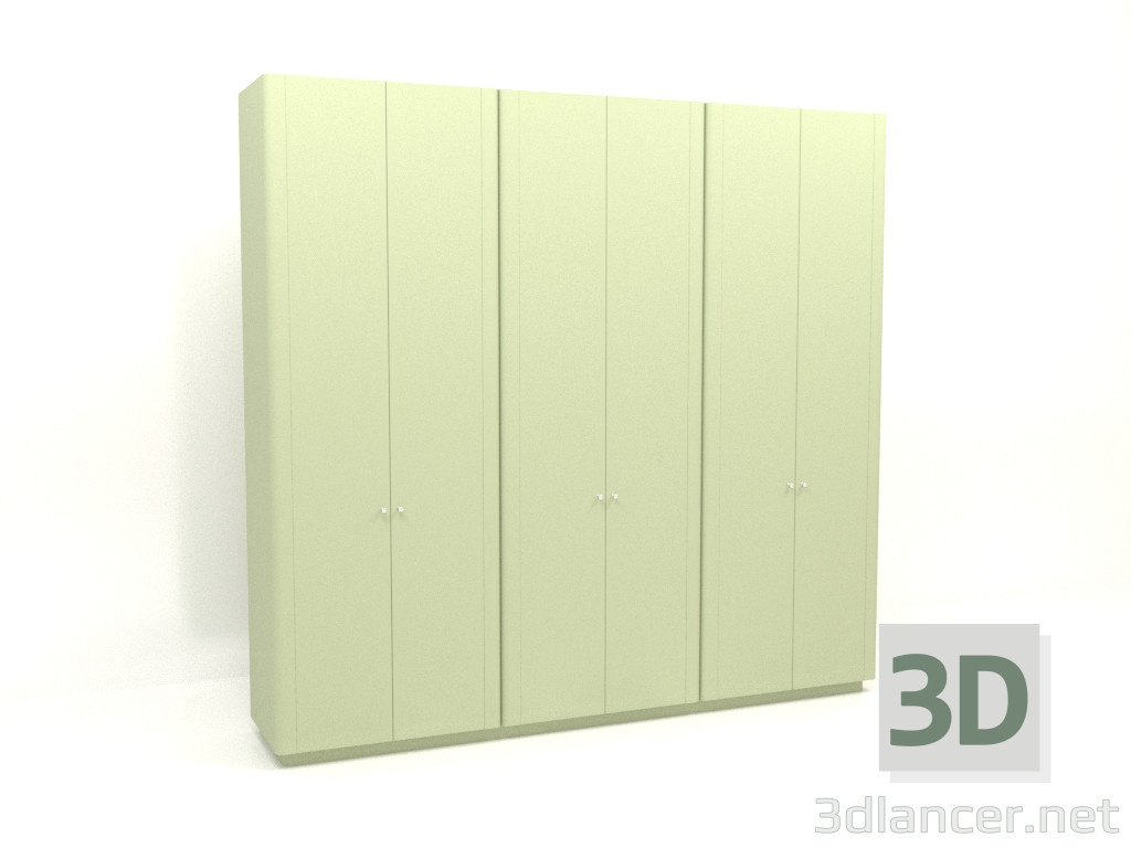 3D Modell Kleiderschrank MW 04 Lack (3000x600x2850, hellgrün) - Vorschau