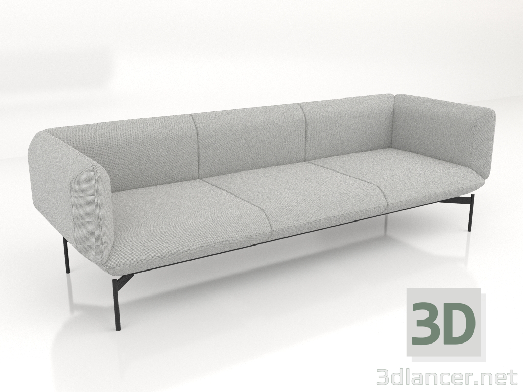 3d model Módulo sofá 3 plazas - vista previa