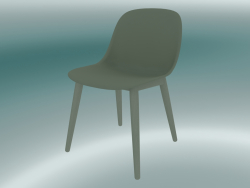 Silla de fibra con base de madera (Dusty Green)