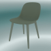 3d model Fiber chair with wood base (Dusty Green) - preview