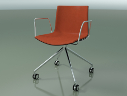 Silla 0372 (4 ruedas, con reposabrazos, LU1, con tapizado delantero, polipropileno PO00109)