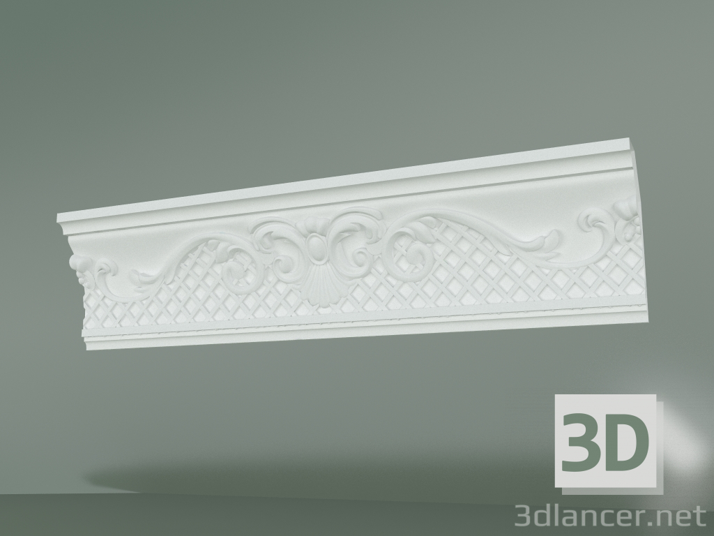 Modelo 3d Cornija de gesso com ornamento КW015-1 - preview