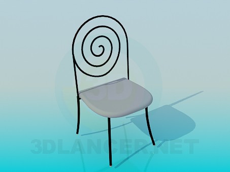 3d model Silla con cabecero de metal - vista previa