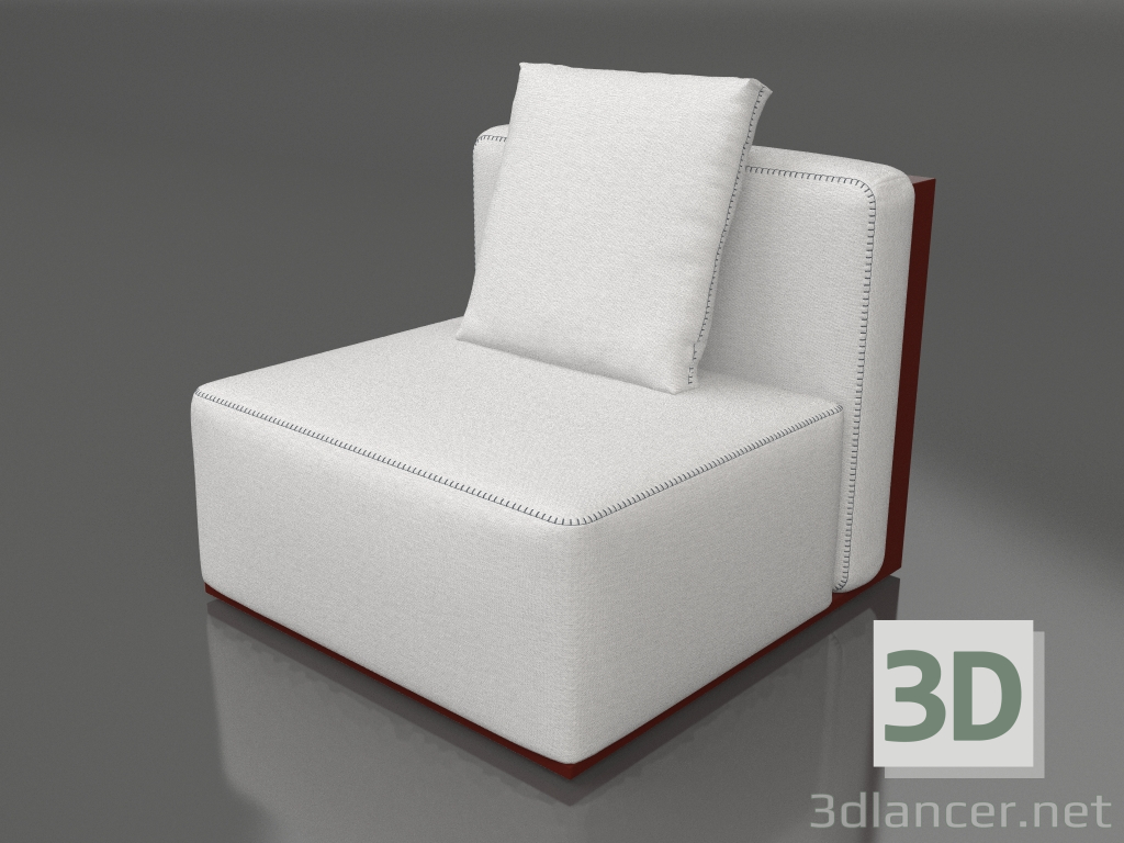 modello 3D Modulo divano, sezione 3 (Rosso vino) - anteprima