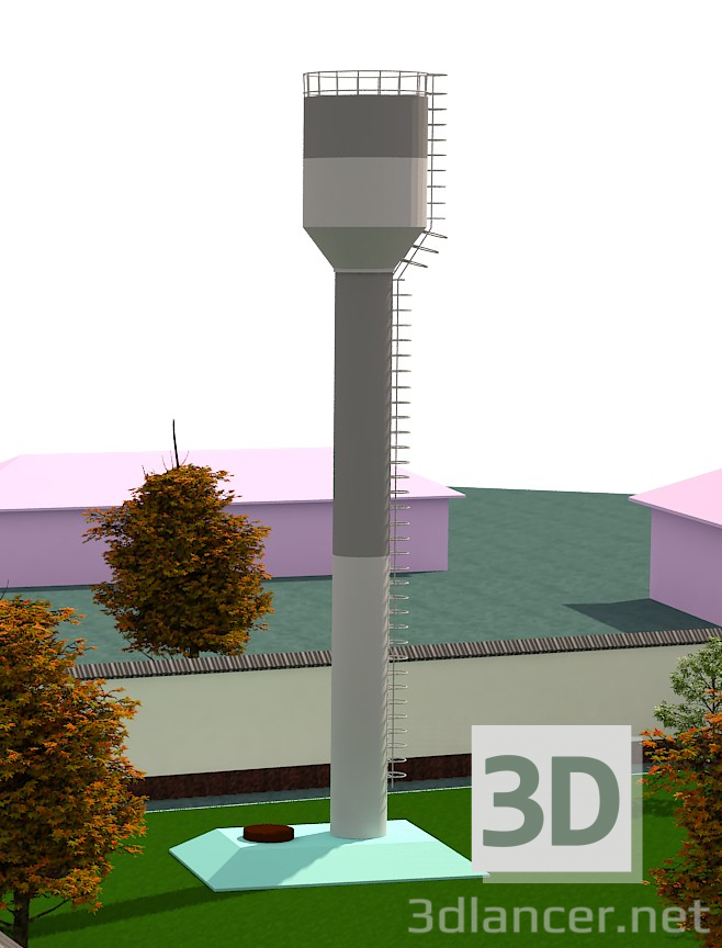 3d model Torre de agua - vista previa