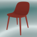 3d model Fiber chair with wood base (Dusty Red) - preview