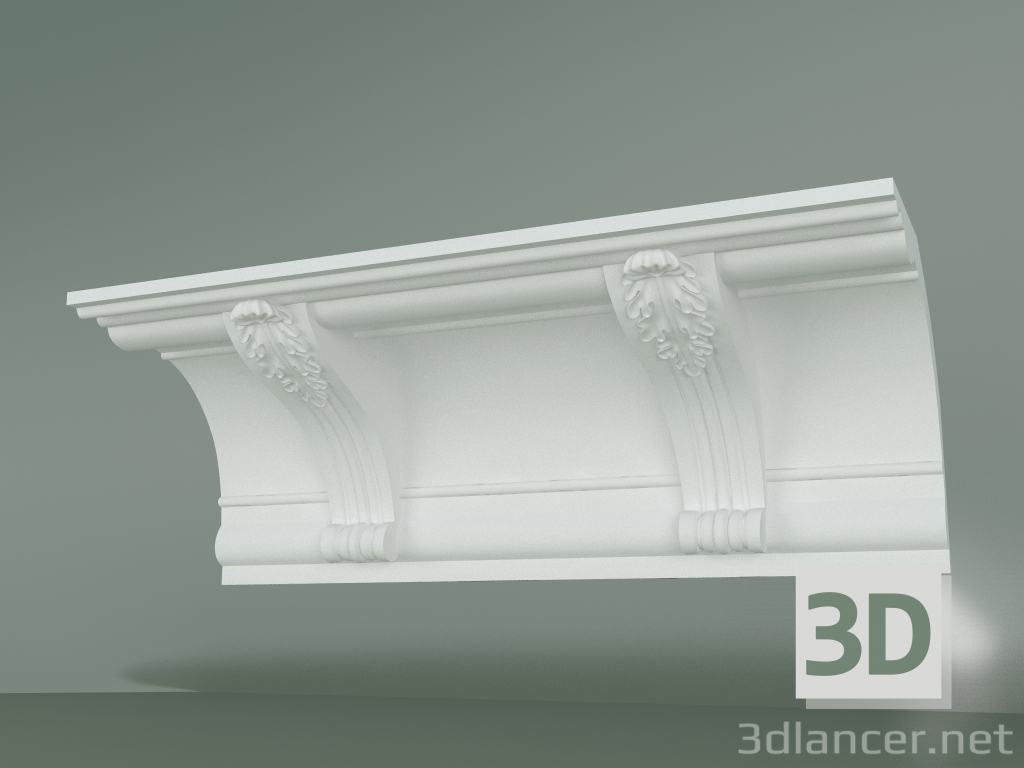 3d model Cornisa de yeso con adorno КW016 - vista previa