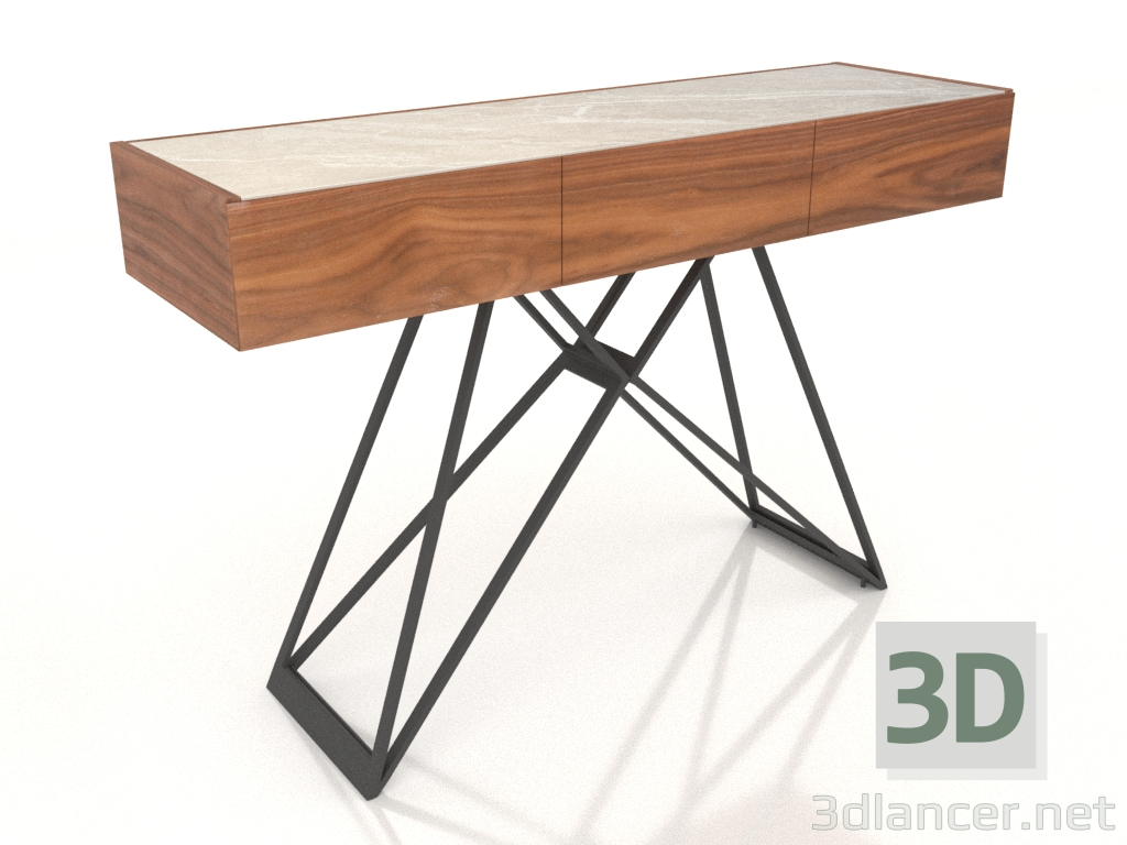 modello 3D Consolle Cross (ceramica noce chiaro) - anteprima