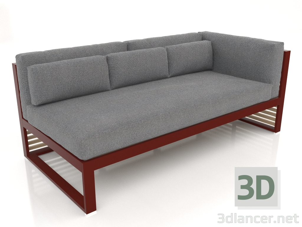 Modelo 3d Sofá modular, seção 1 direita (Vinho tinto) - preview