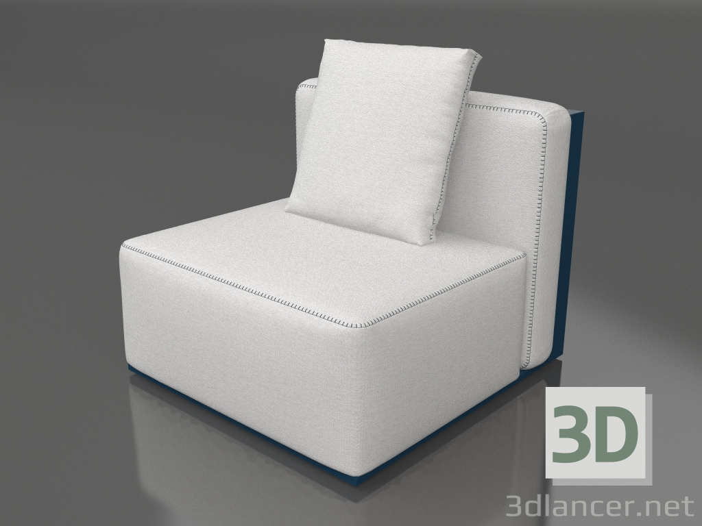 Modelo 3d Módulo de sofá, seção 3 (azul cinza) - preview