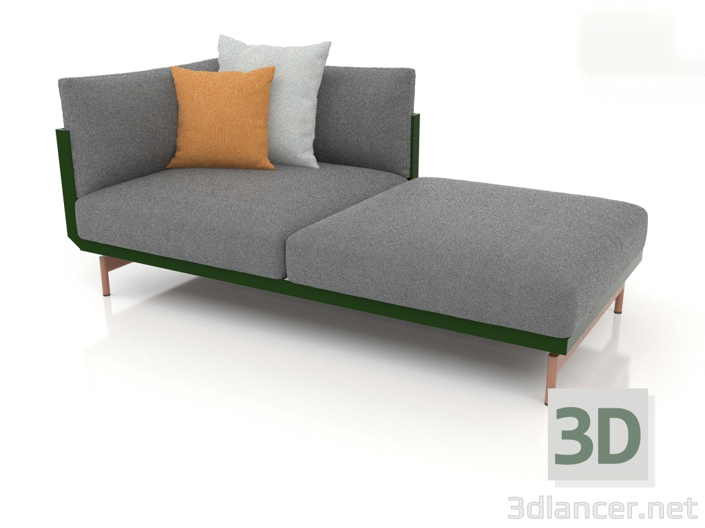 Modelo 3d Módulo de sofá, seção 2 direita (verde garrafa) - preview