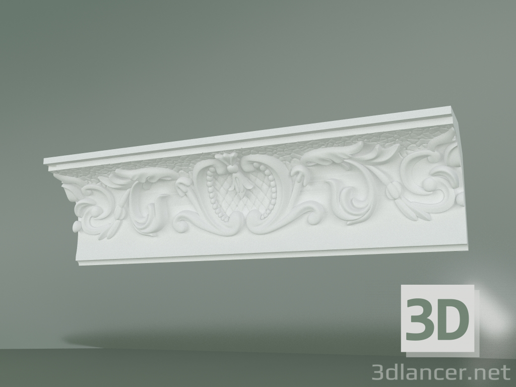 modello 3D Cornicione in gesso con ornamento КW021 - anteprima