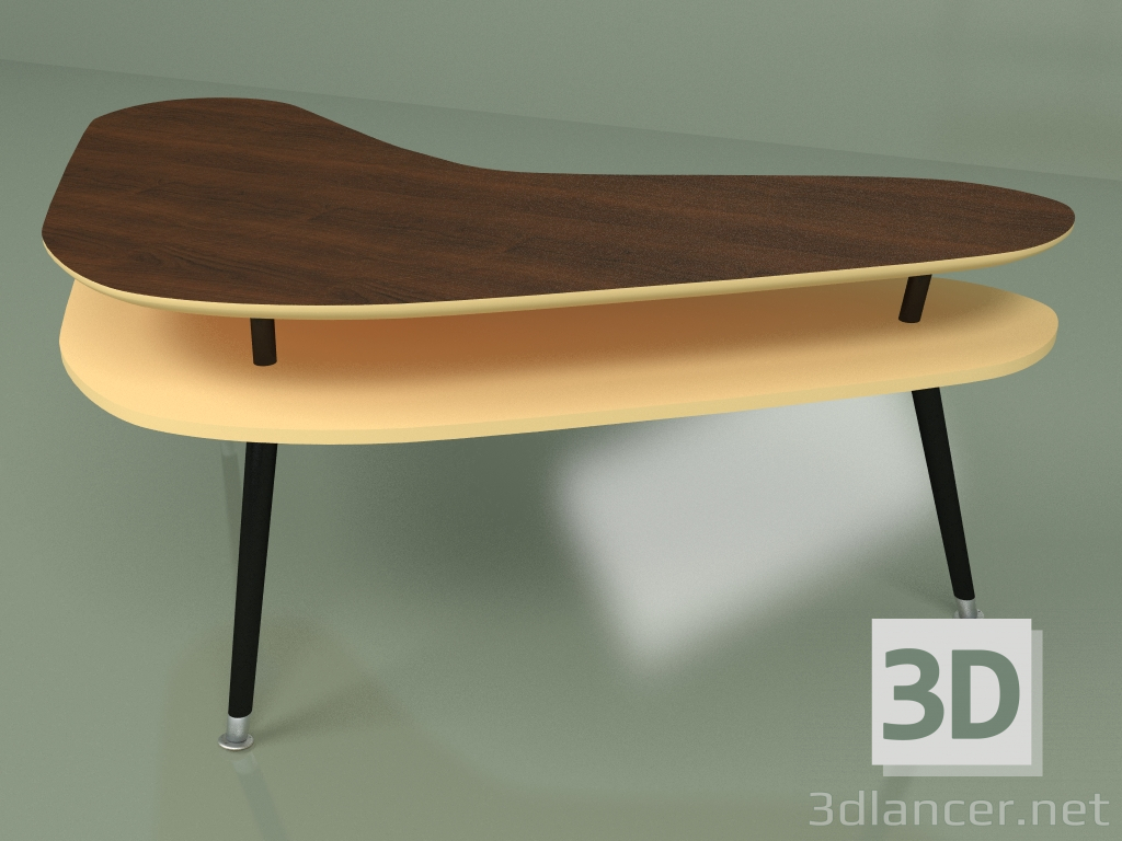 modèle 3D Table basse Boomerang (jaune ocre) - preview