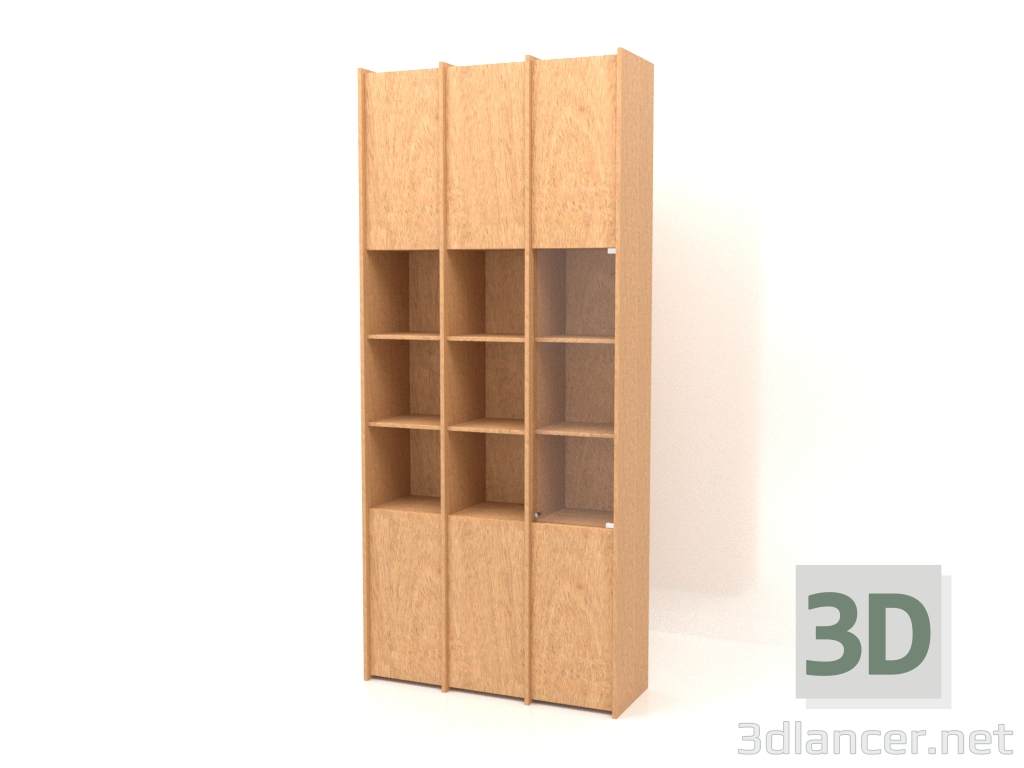 3d модель Модульный стеллаж ST 07 (1152х409х2600, wood mahogany veneer) – превью