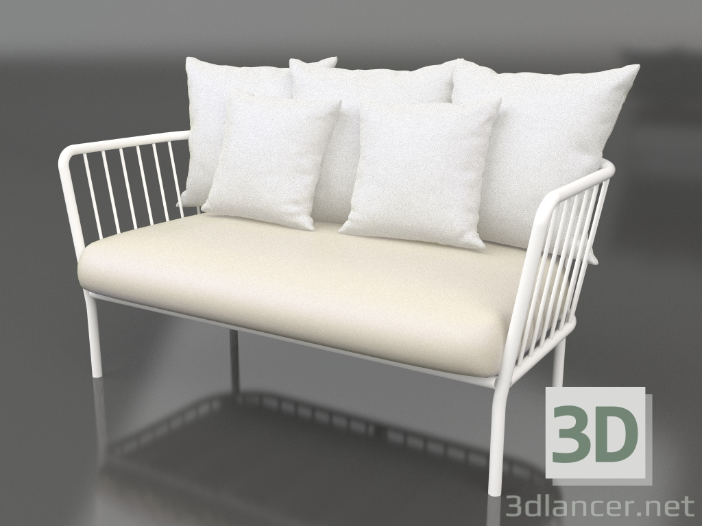 3d model 2-seater sofa (White) - preview